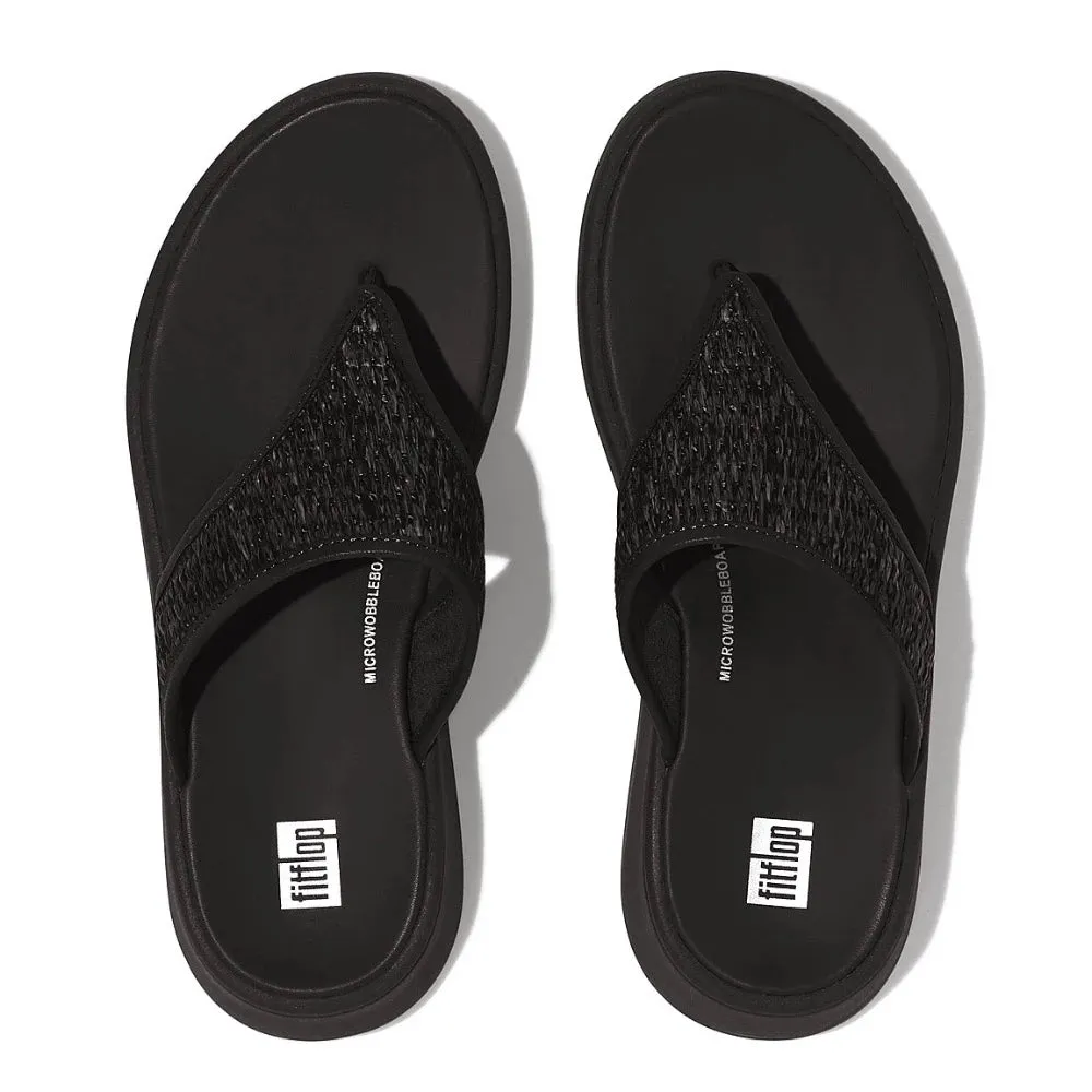 FitFlop Women's F-Mode Woven Raffia All Black