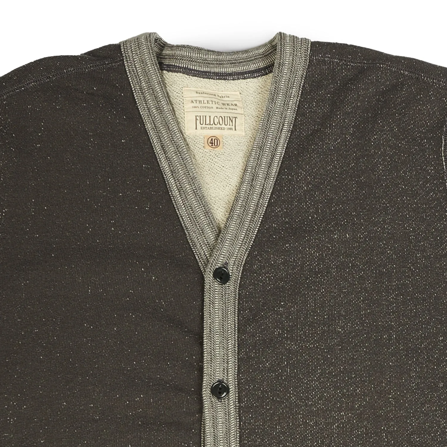 Full Count 3730 Sweat Cardigan - Charcoal