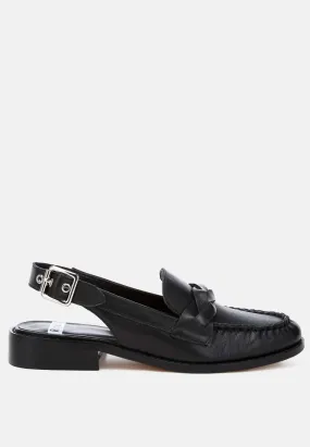 Genuine Leather Loafer Sandals By Ruw