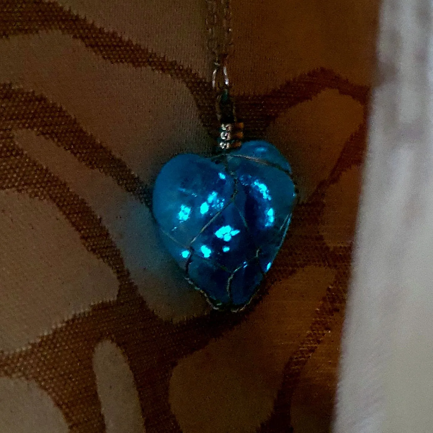 Glow in the Dark - Crystal Heart Pendant