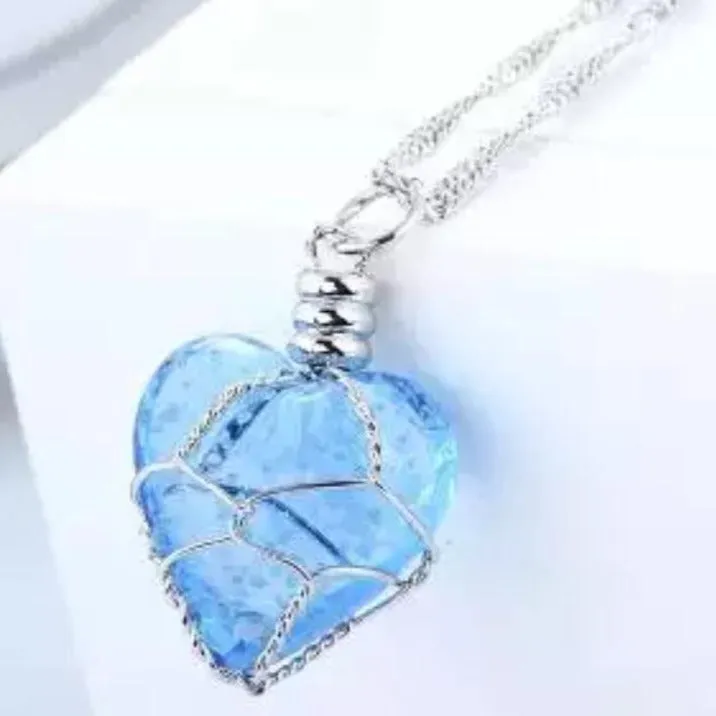 Glow in the Dark - Crystal Heart Pendant