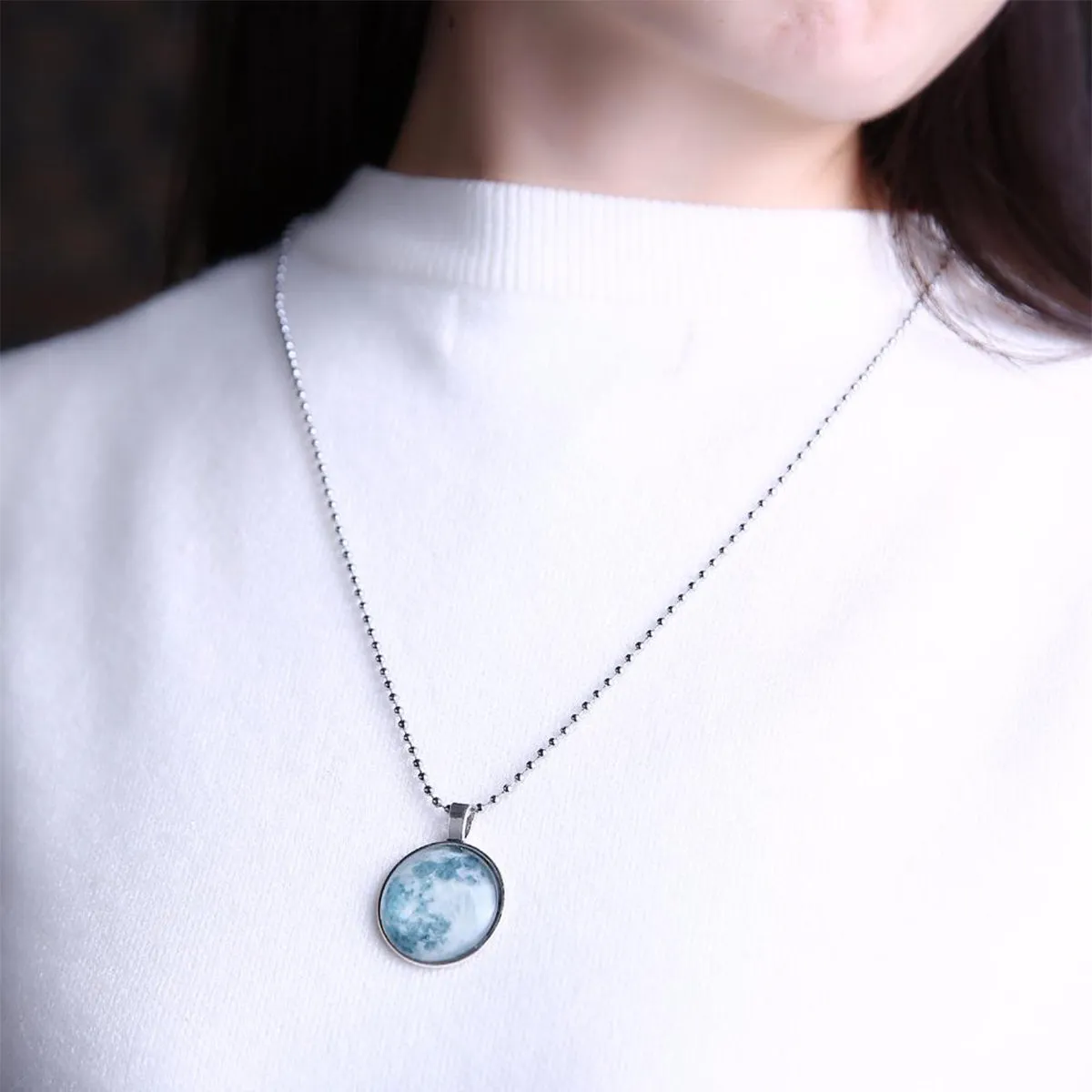 Glow in the Dark - Moon Pendant