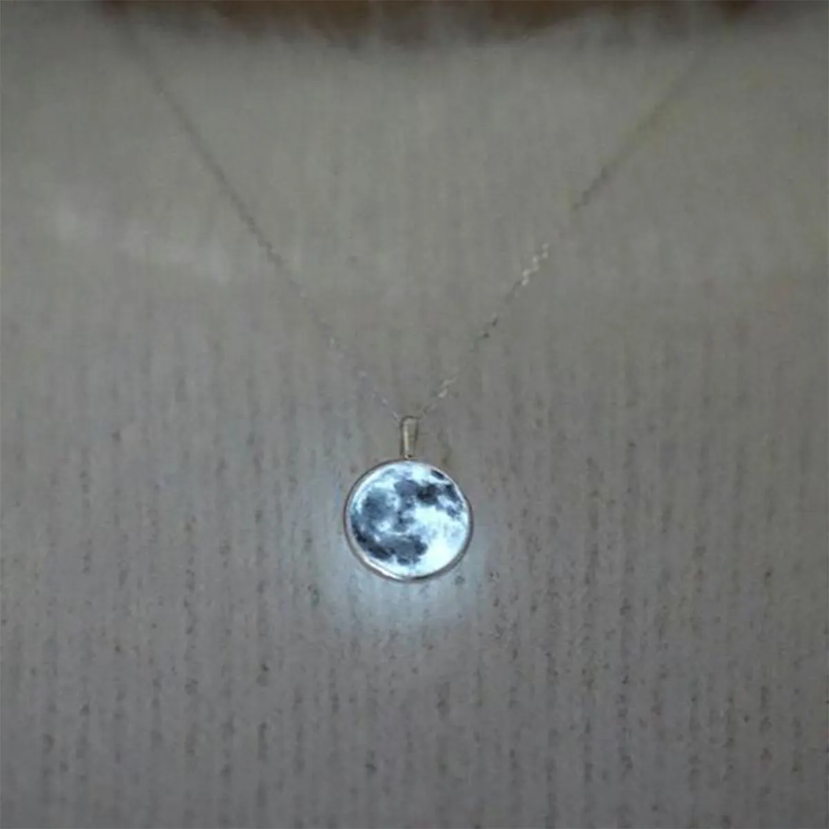 Glow in the Dark - Moon Pendant