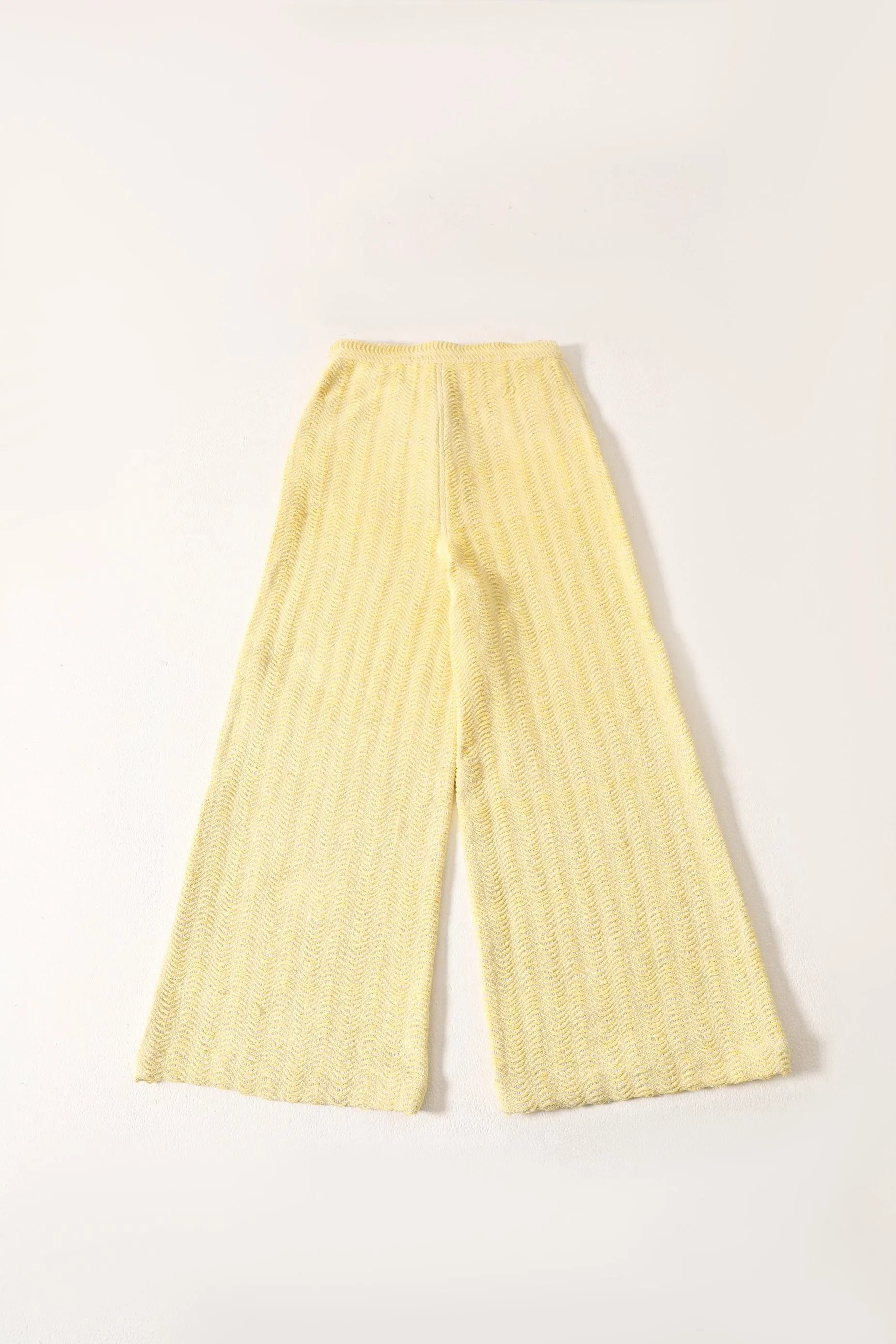 HANDWOVEN FLARED DOBBY TROUSERS