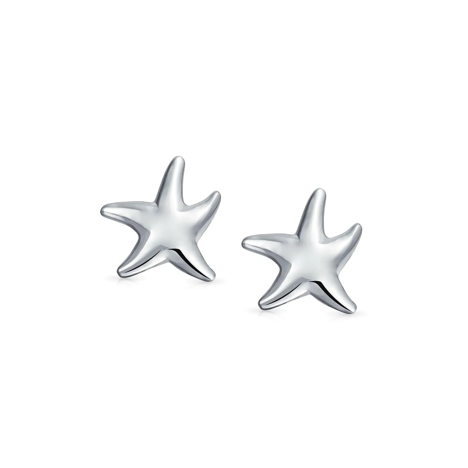 Hawaii Nautical Starfish Pendant Necklace Ear Cuff Drop Stud Earrings Silver