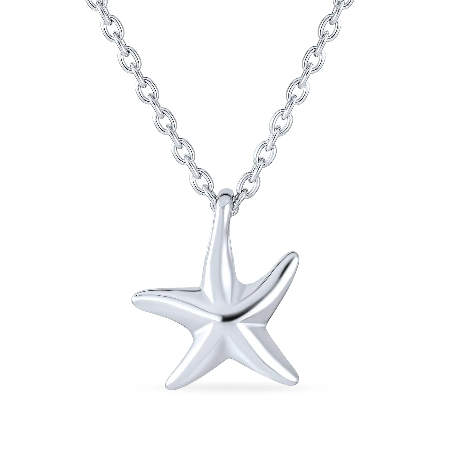 Hawaii Nautical Starfish Pendant Necklace Ear Cuff Drop Stud Earrings Silver