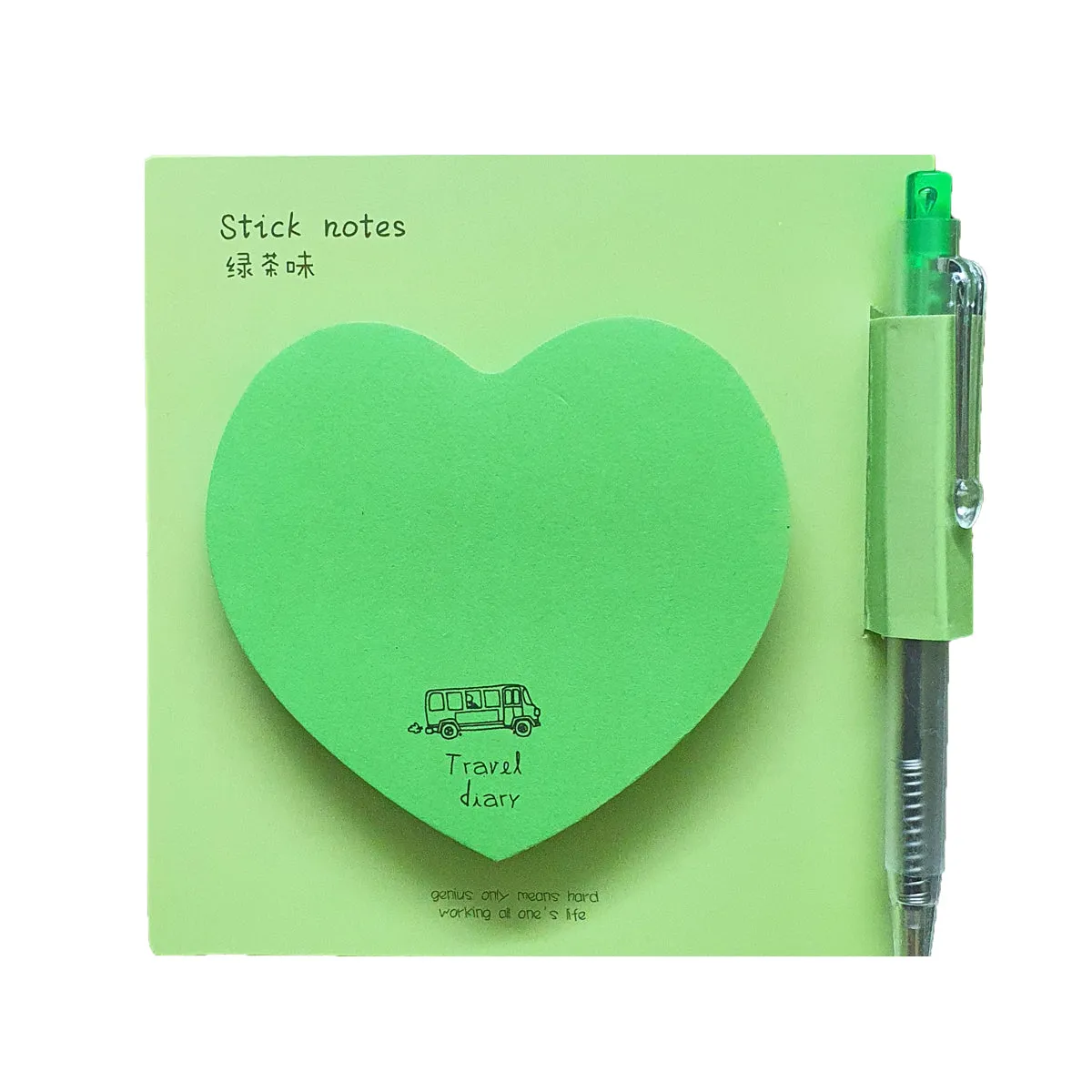 Heart Shaped Sticky Notes with Mini Pen