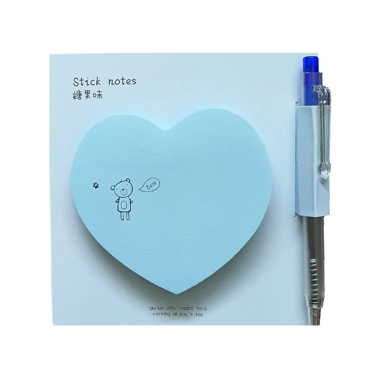 Heart Shaped Sticky Notes with Mini Pen