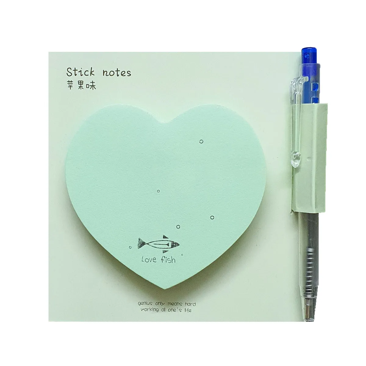 Heart Shaped Sticky Notes with Mini Pen