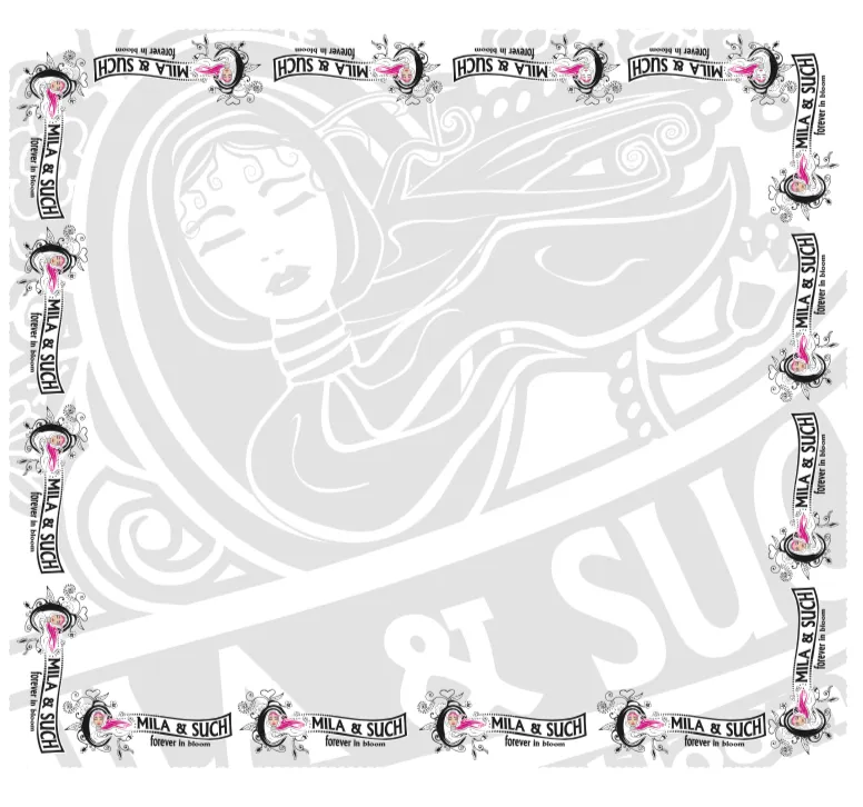 INSPIRE Silk Square Scarf Shawl Logo Design (Charcoal/Cloud Grey/Hot Mama Pink)