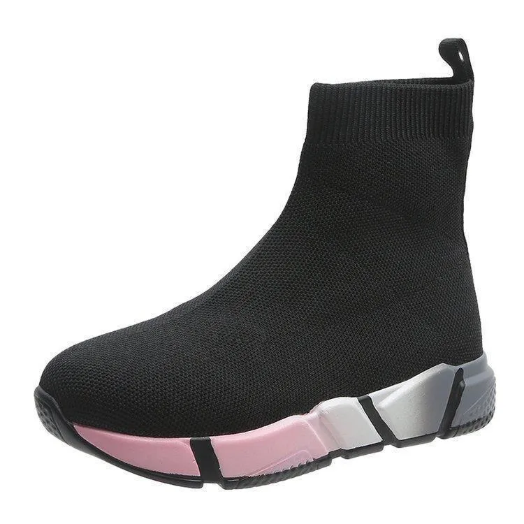 Iridescent Black Ankle Boots for Women, Color Block Platform