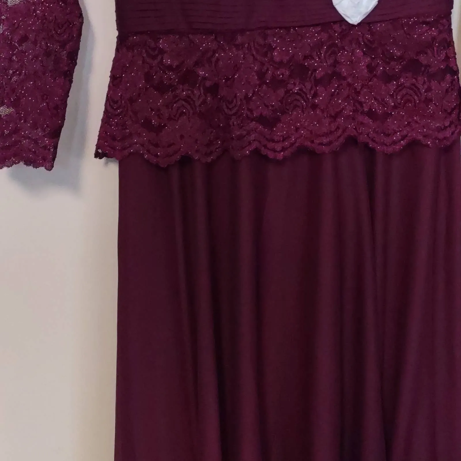 Jackie Jon New York Quarter Sleeve Midi Party Dress Burgundy