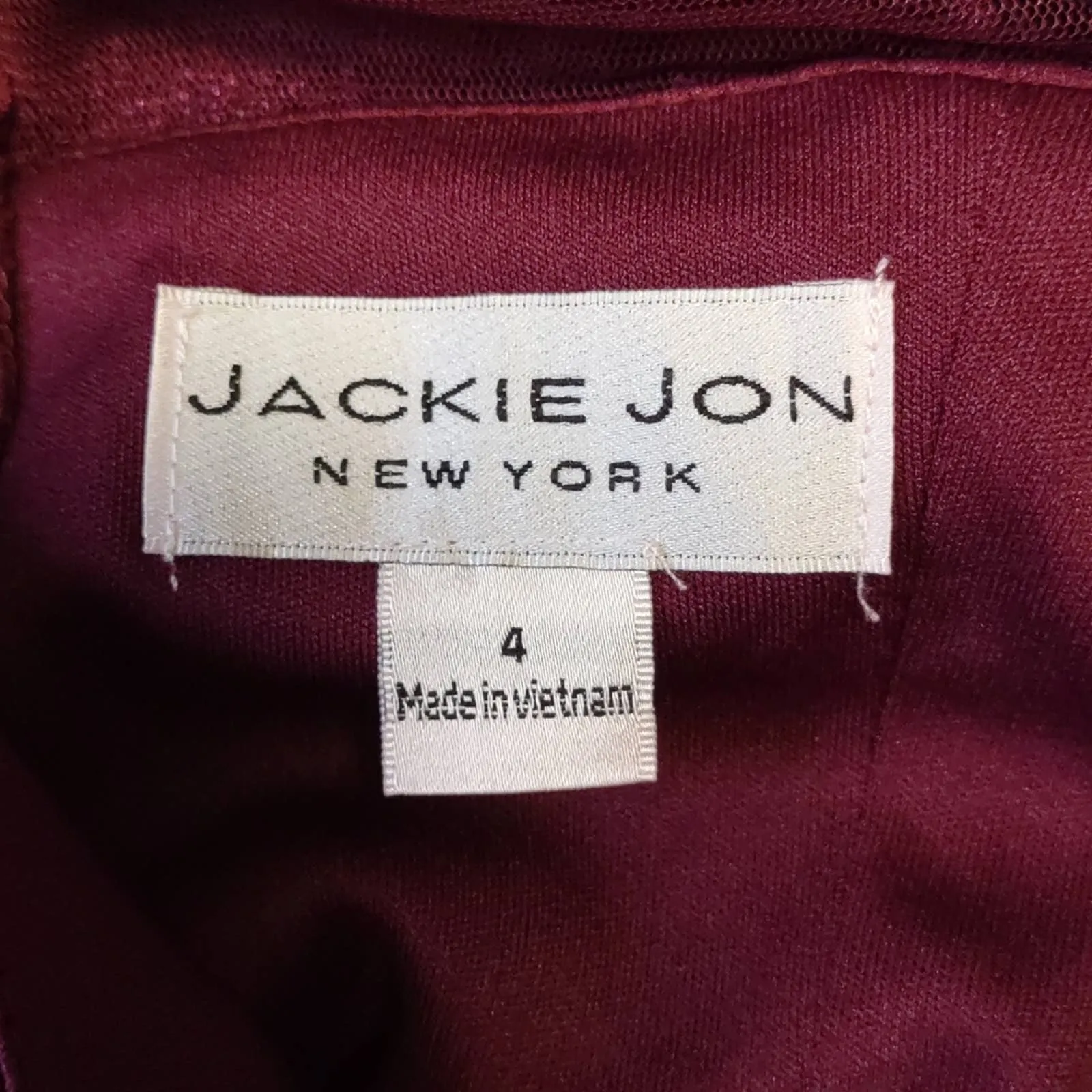 Jackie Jon New York Quarter Sleeve Midi Party Dress Burgundy