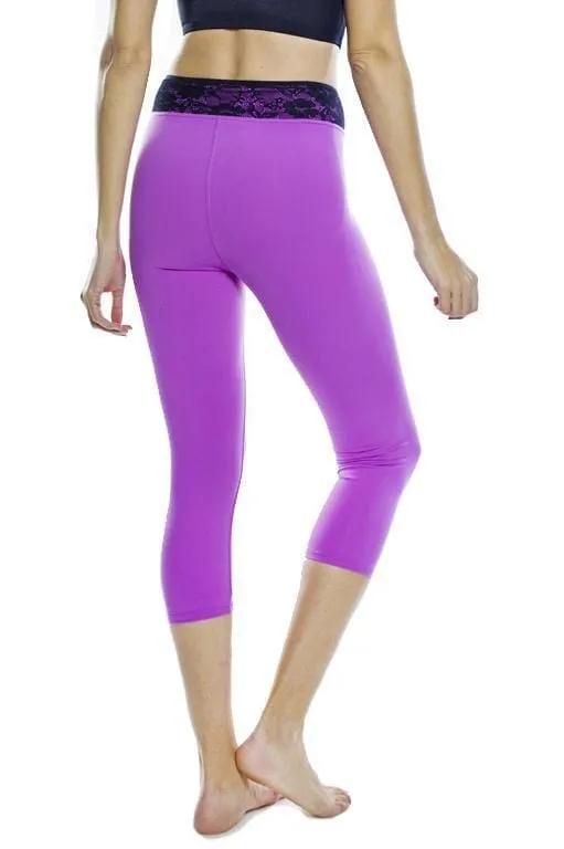 Lace Waist Capri Legging - FINAL SALE