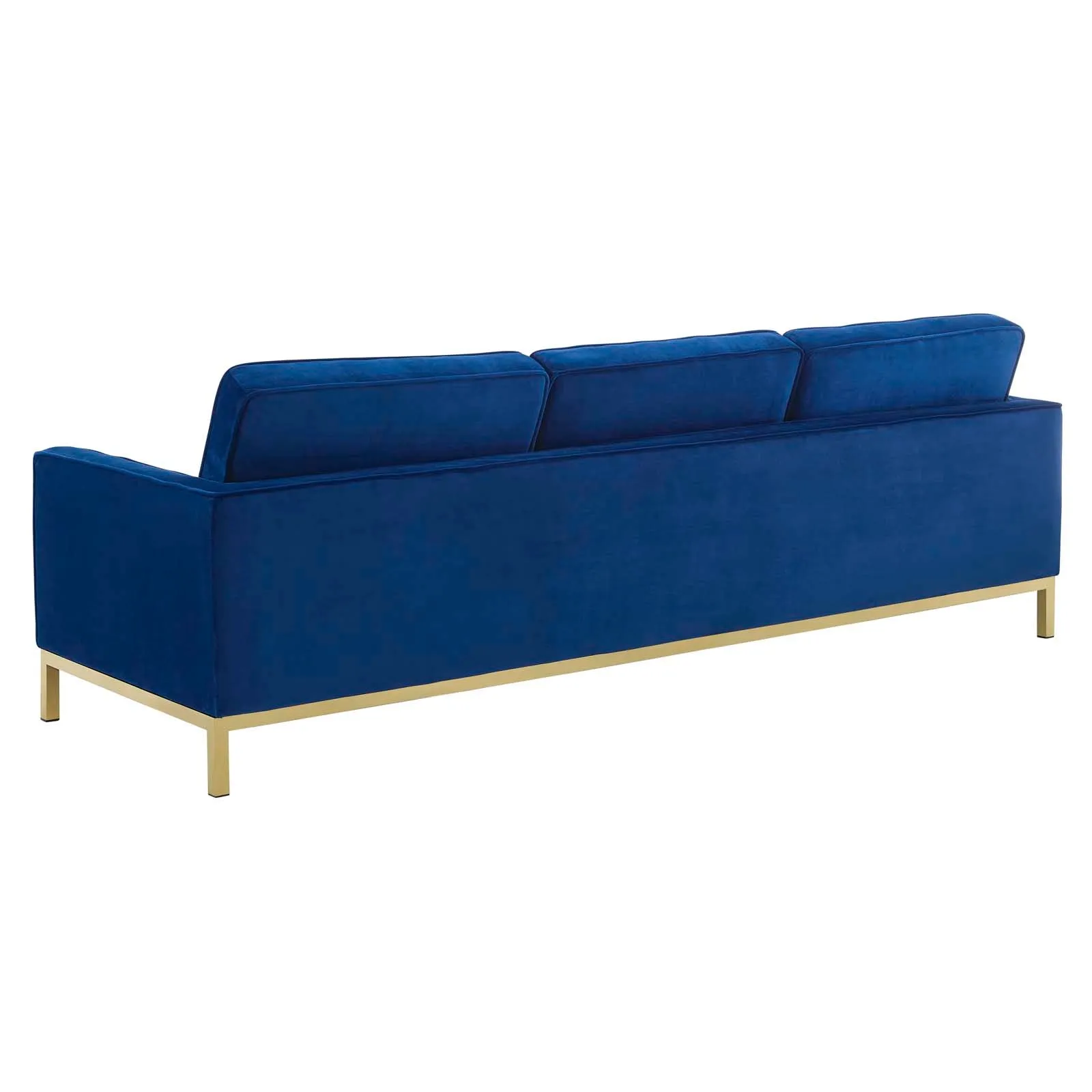 Loft Gold Stainless Steel Leg Performance Velvet Sofa and Loveseat Set