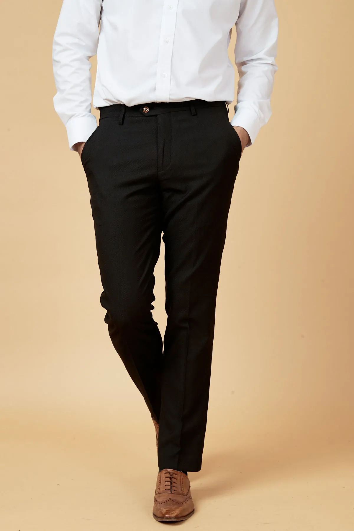 MAX - Black Three Piece Suit with Contrast Buttons