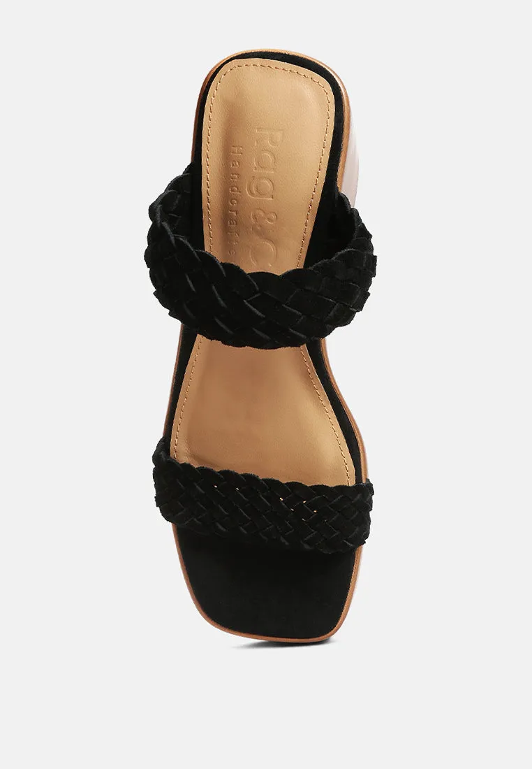 Misaki Woven Suede Strap Platform Sandals By Ruw