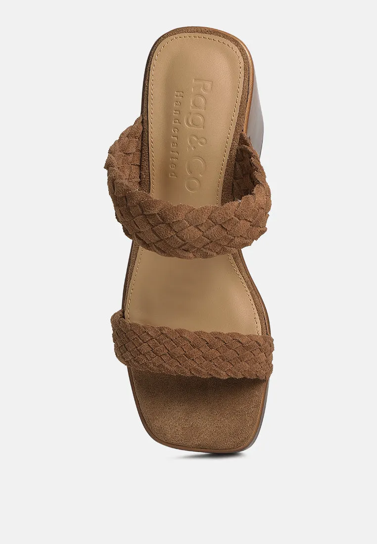 Misaki Woven Suede Strap Platform Sandals By Ruw