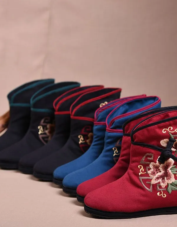 National Style Embroidered Handmade Winter Boots