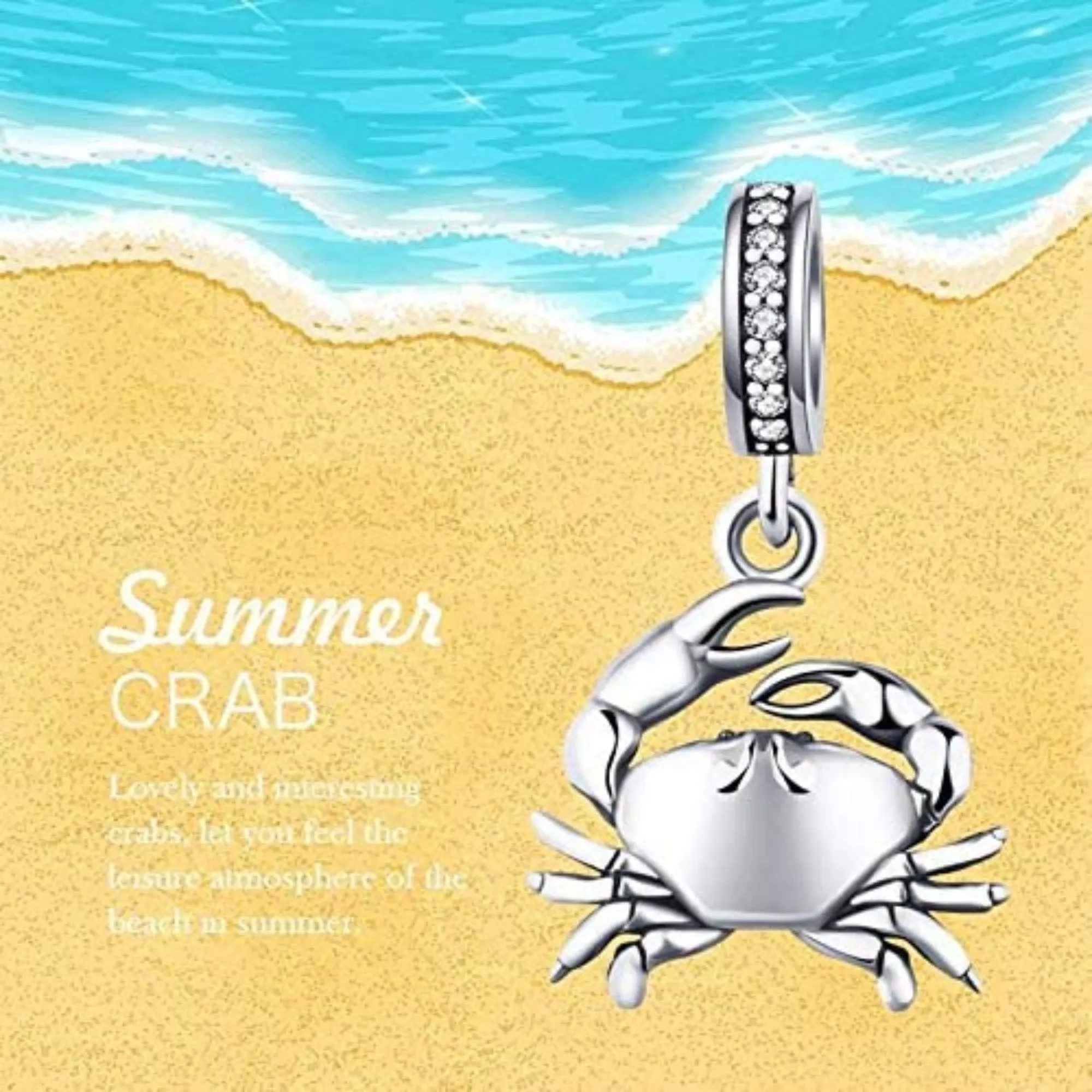 Ocean Crab Dangle Pendant Charm