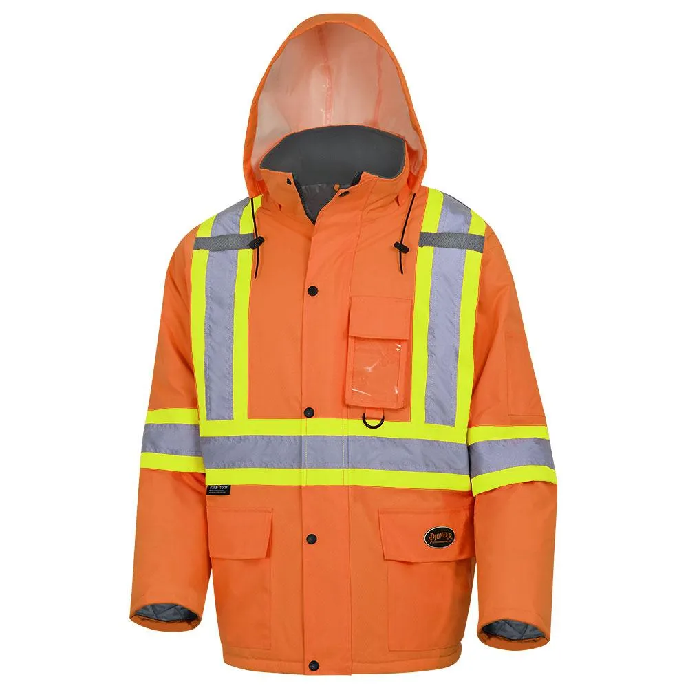 Parka - Pioneer Hi-Viz 100% Waterproof Winter Quilted Safety Parka, 5030 / 5031 / 5031BK