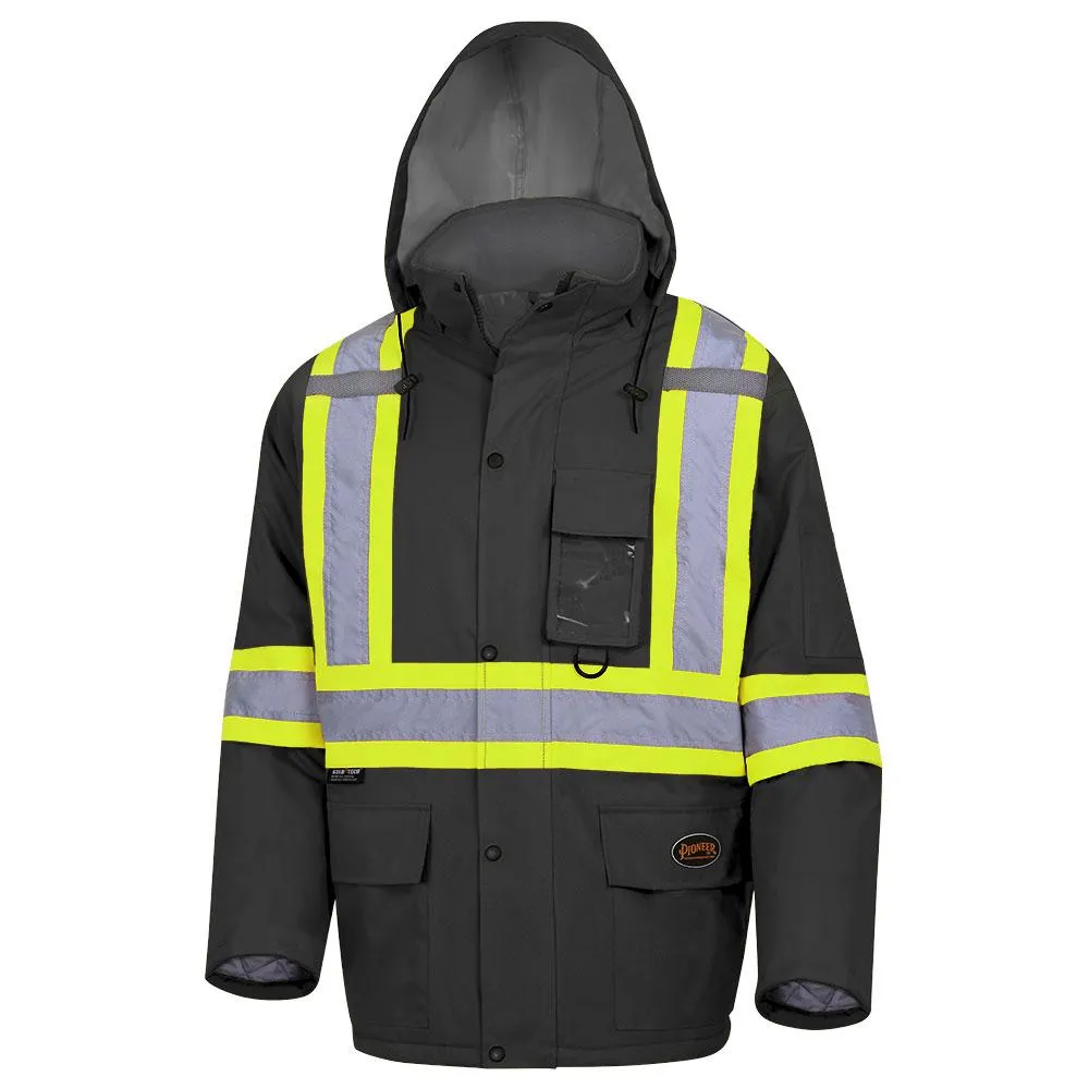 Parka - Pioneer Hi-Viz 100% Waterproof Winter Quilted Safety Parka, 5030 / 5031 / 5031BK