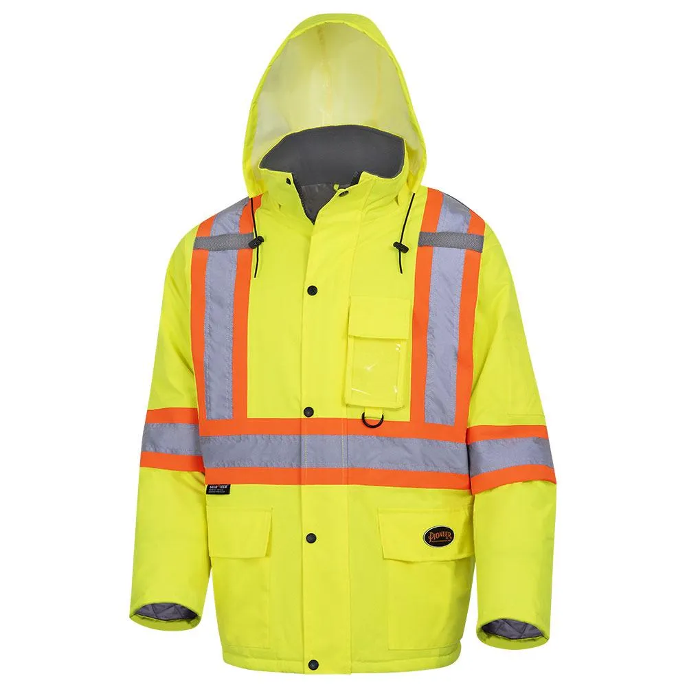 Parka - Pioneer Hi-Viz 100% Waterproof Winter Quilted Safety Parka, 5030 / 5031 / 5031BK