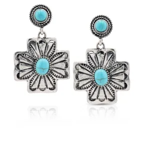 Petaled Turquoise Attitude Earrings- Montana Silversmiths for Bourbon Cowgirl