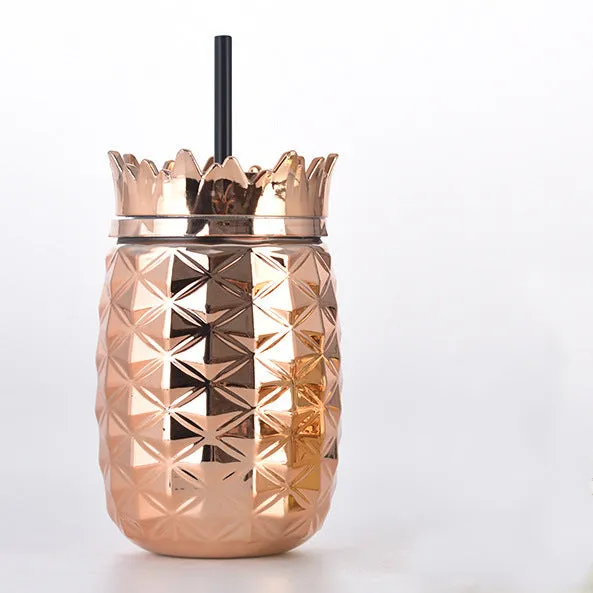 Pineapple Vaccum Sipper Tumbler with Straw