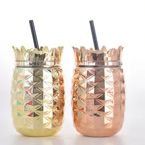 Pineapple Vaccum Sipper Tumbler with Straw