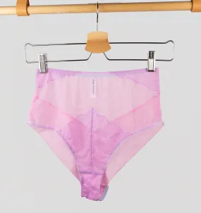 Pink mesh w. lavender & sky high waist knicker