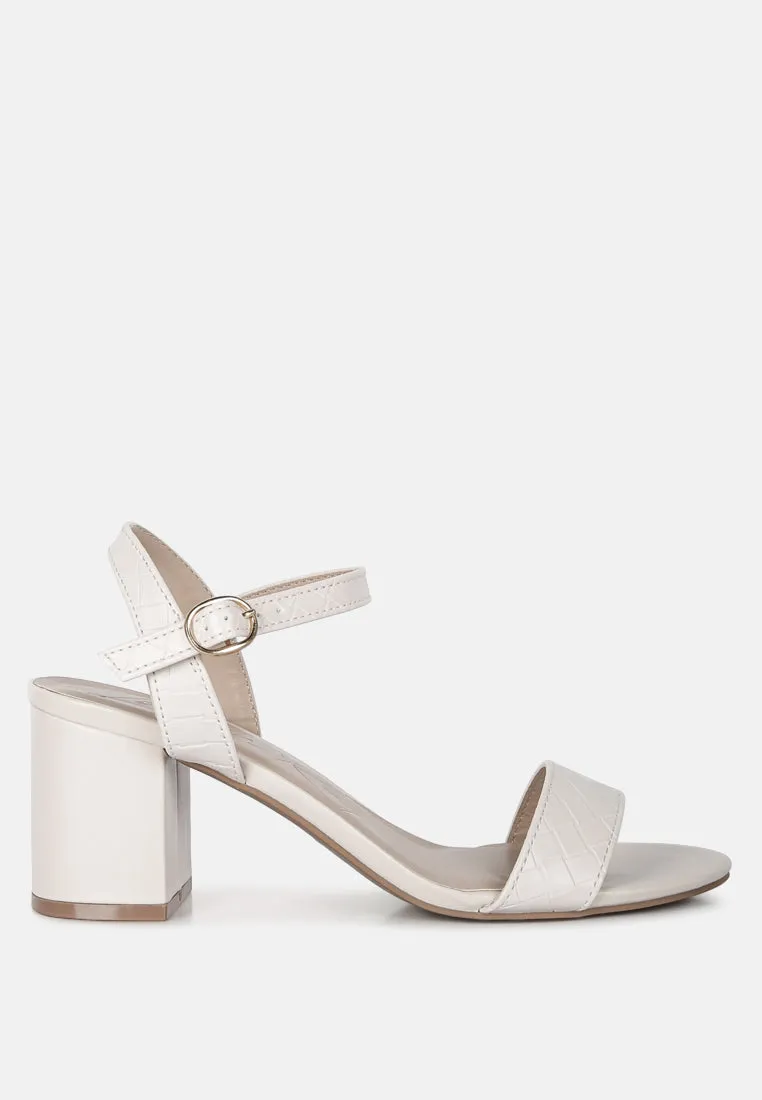 Poiret Woven Strap Block Heel Sandals