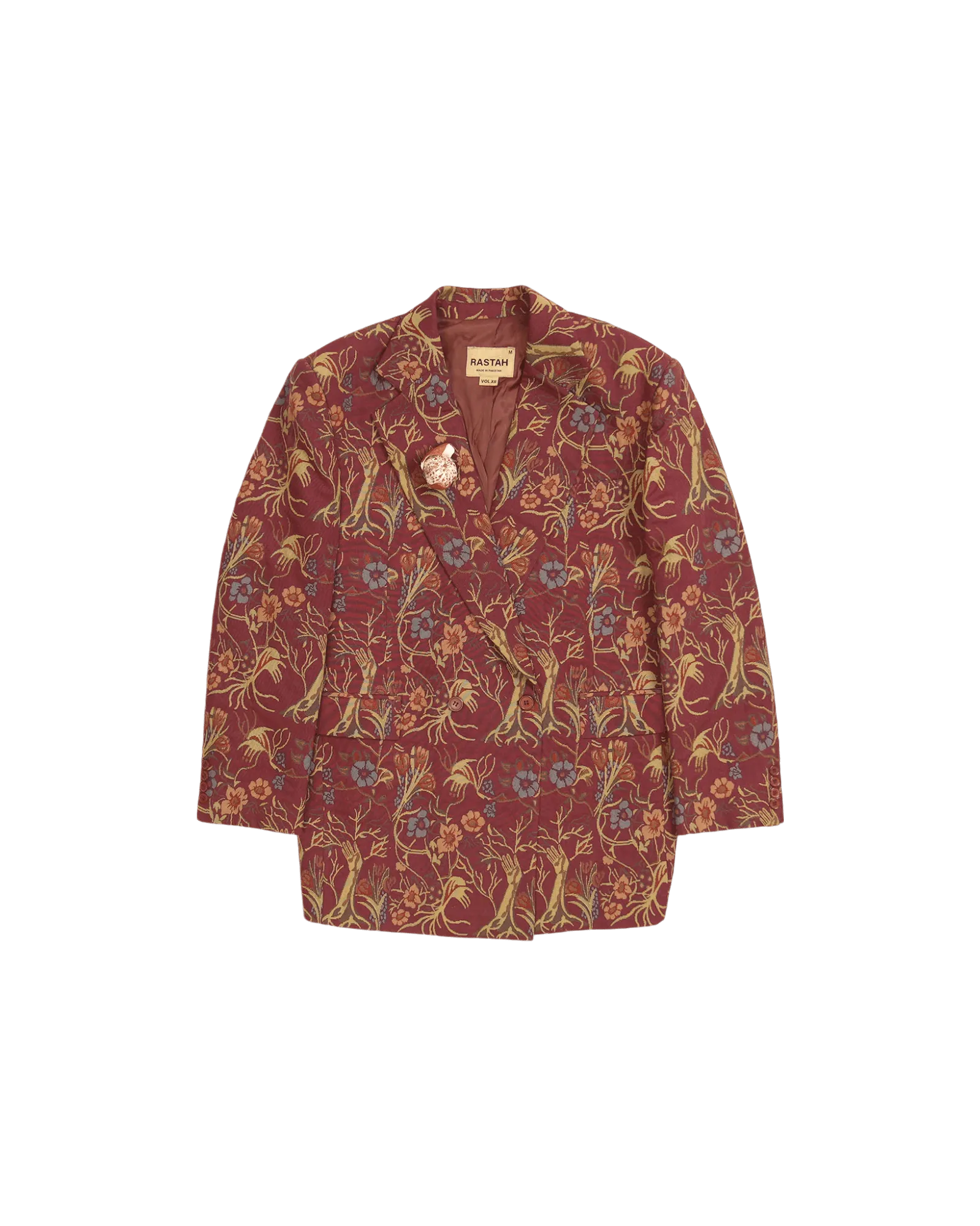 "RED AFFAIR" JACQUARD WOVEN COAT