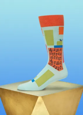 "Supersonic Symphony" Sock in Orange