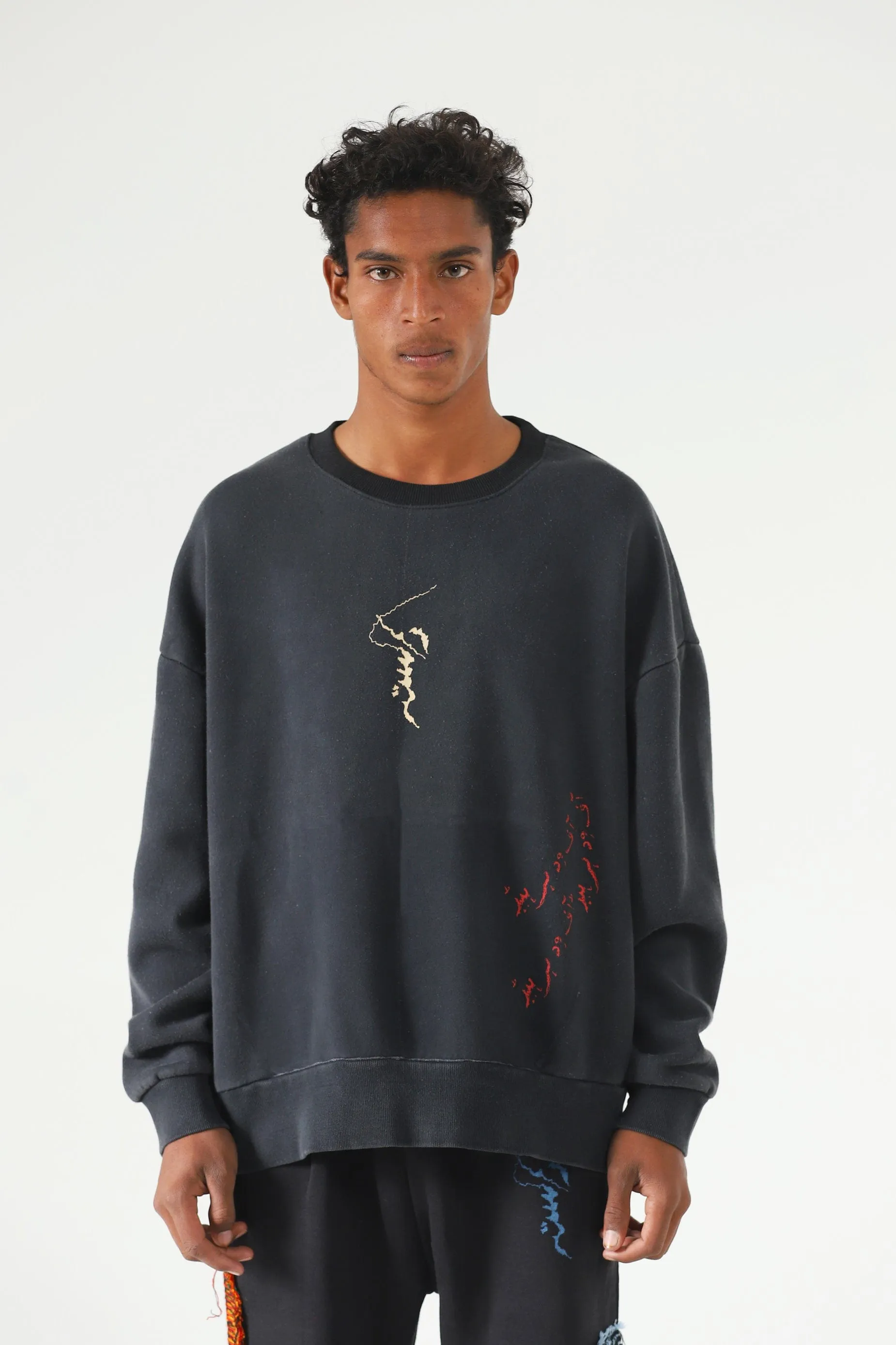 "WHITE RABBIT" OIL WASH SWEATSHIRT