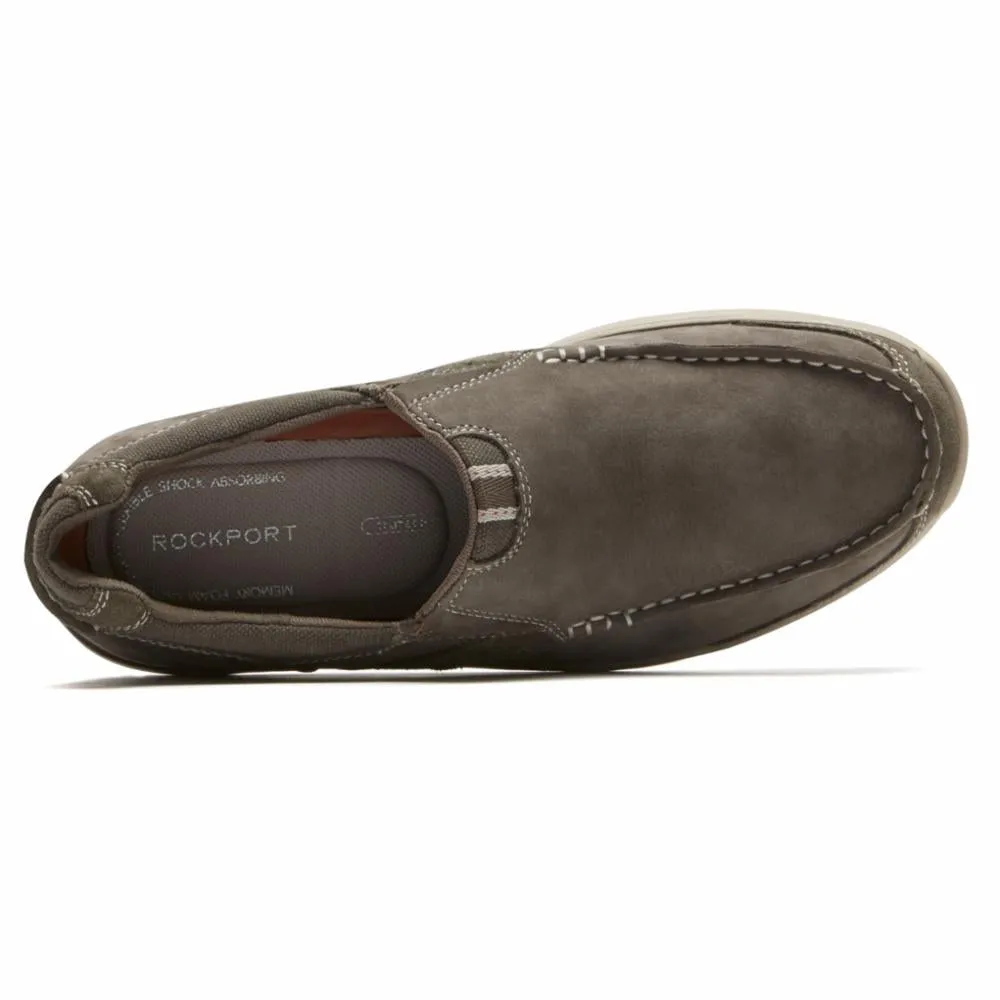 Rockport Men LANGDON SLIP ON GREEN/LEATHER