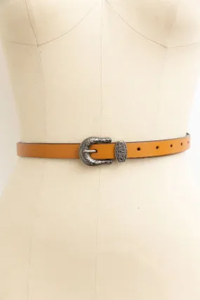 skinny western belt - camel