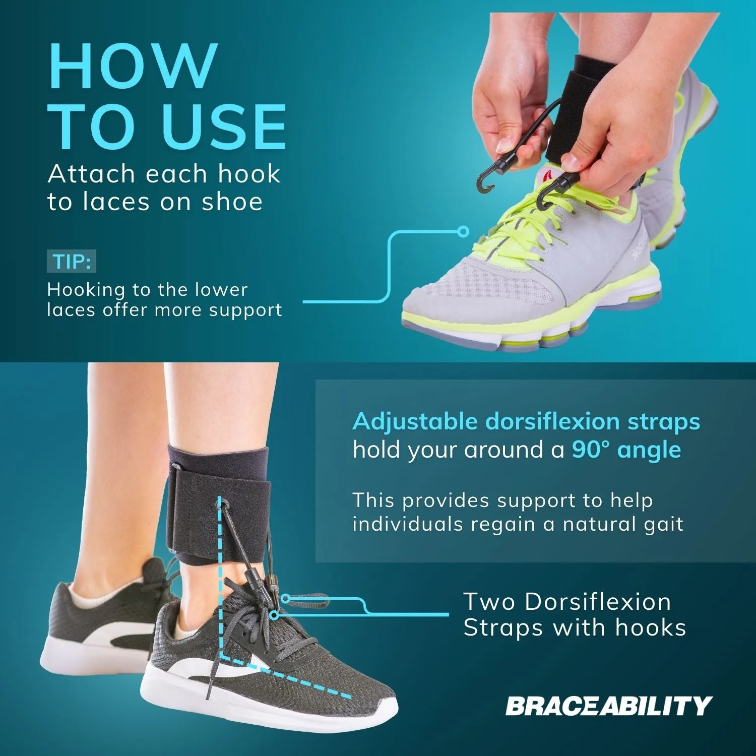 Soft AFO Drop Foot Brace | Shoe Dorsiflexion Assist for Neuropathy or Charcot Marie Tooth Treatment