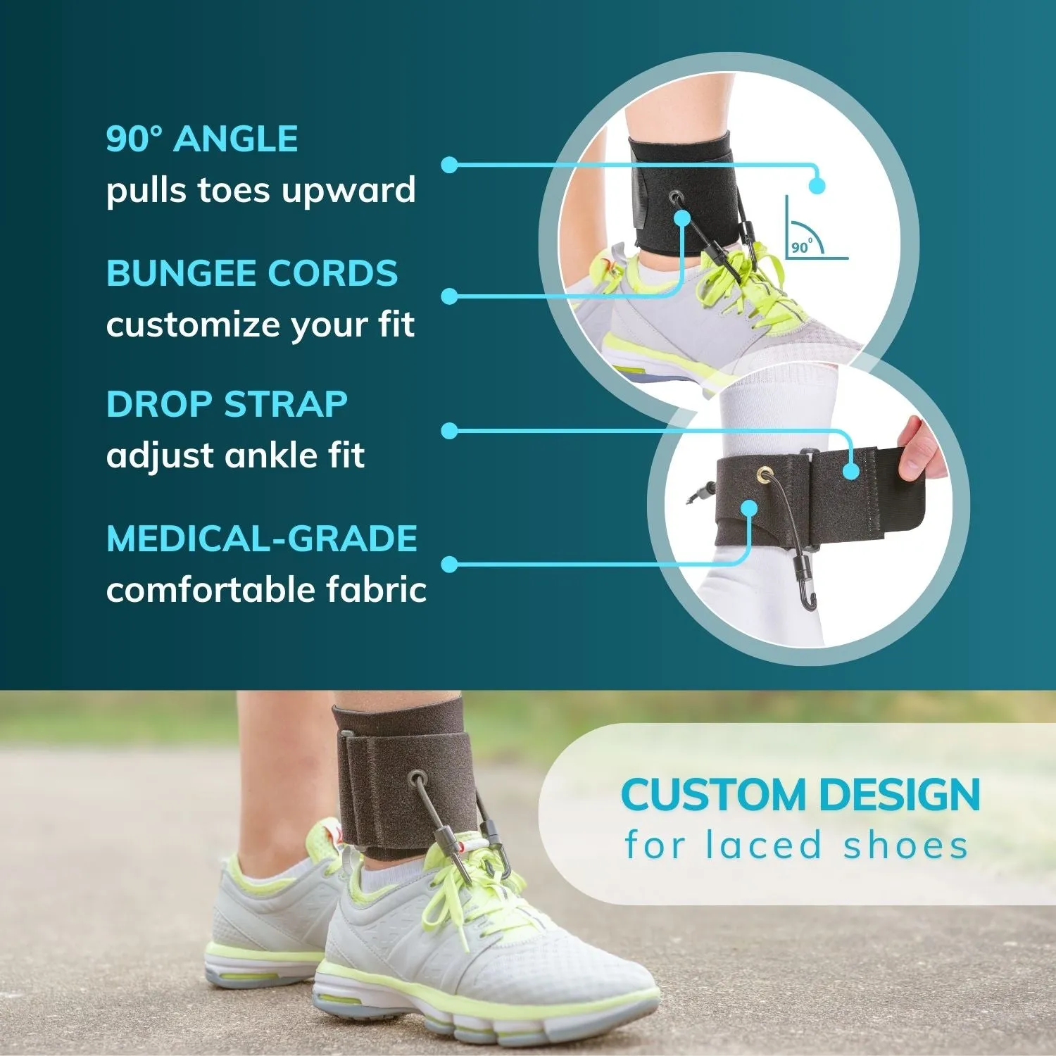 Soft AFO Drop Foot Brace | Shoe Dorsiflexion Assist for Neuropathy or Charcot Marie Tooth Treatment