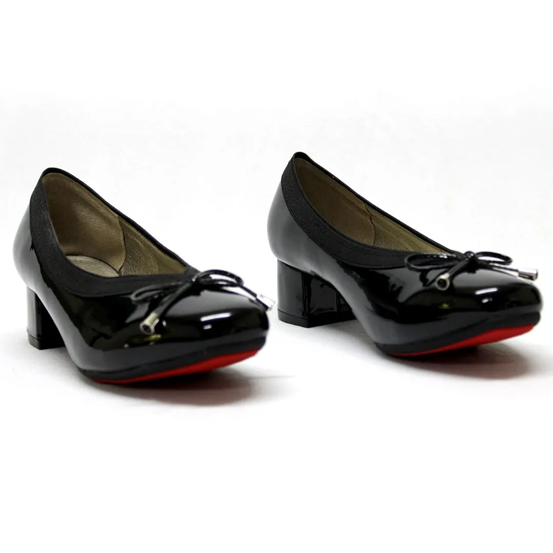 SOFTINO LADIES Red Bottom Black Pump