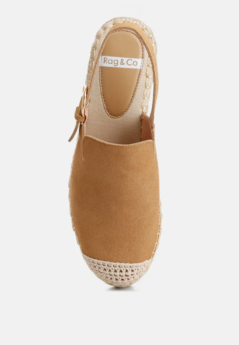 Suede Slingback Strap Espadrilles By Ruw