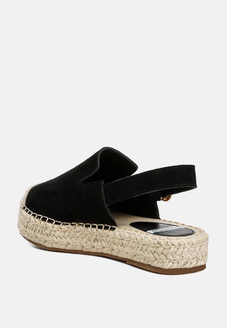 Suede Slingback Strap Espadrilles By Ruw