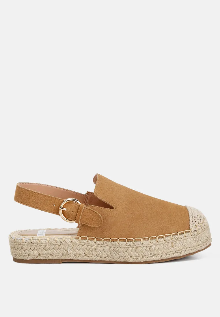 Suede Slingback Strap Espadrilles By Ruw