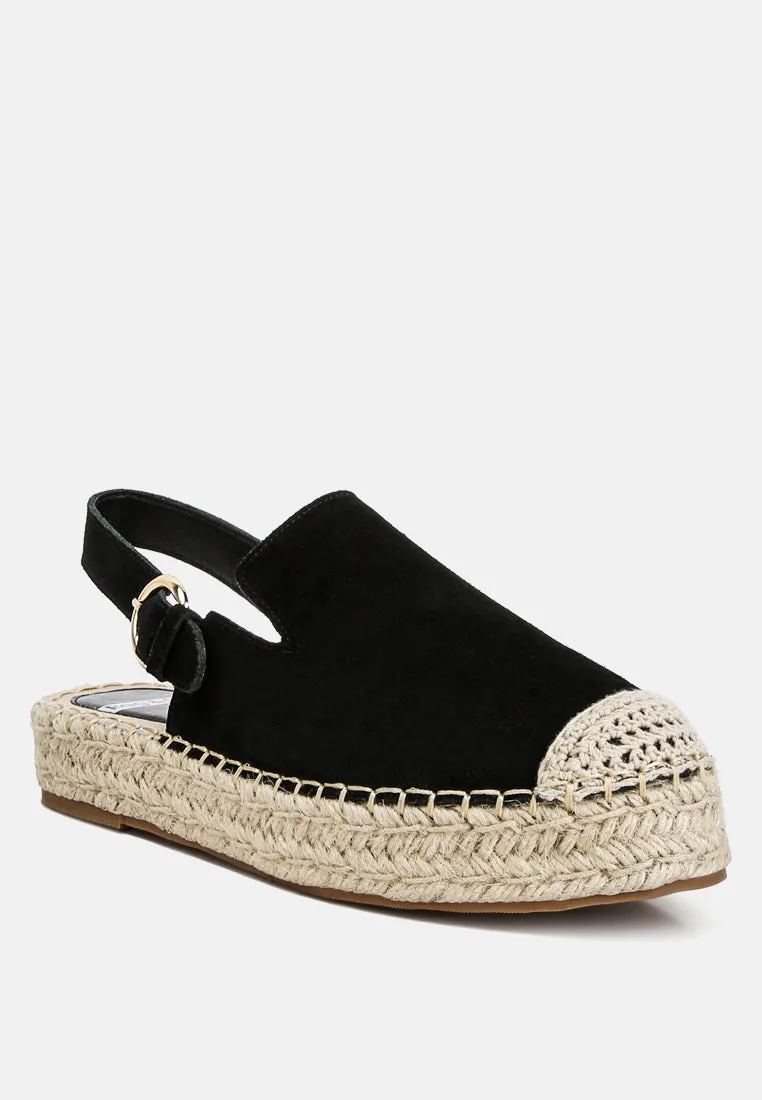 Suede Slingback Strap Espadrilles By Ruw