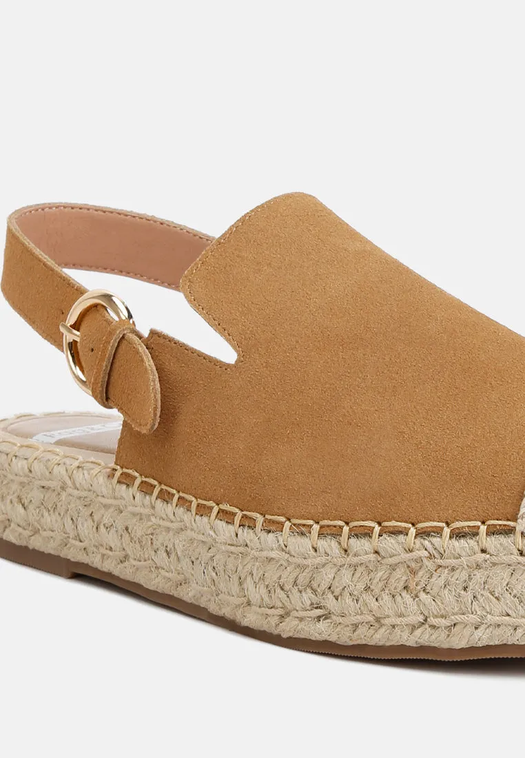 Suede Slingback Strap Espadrilles By Ruw