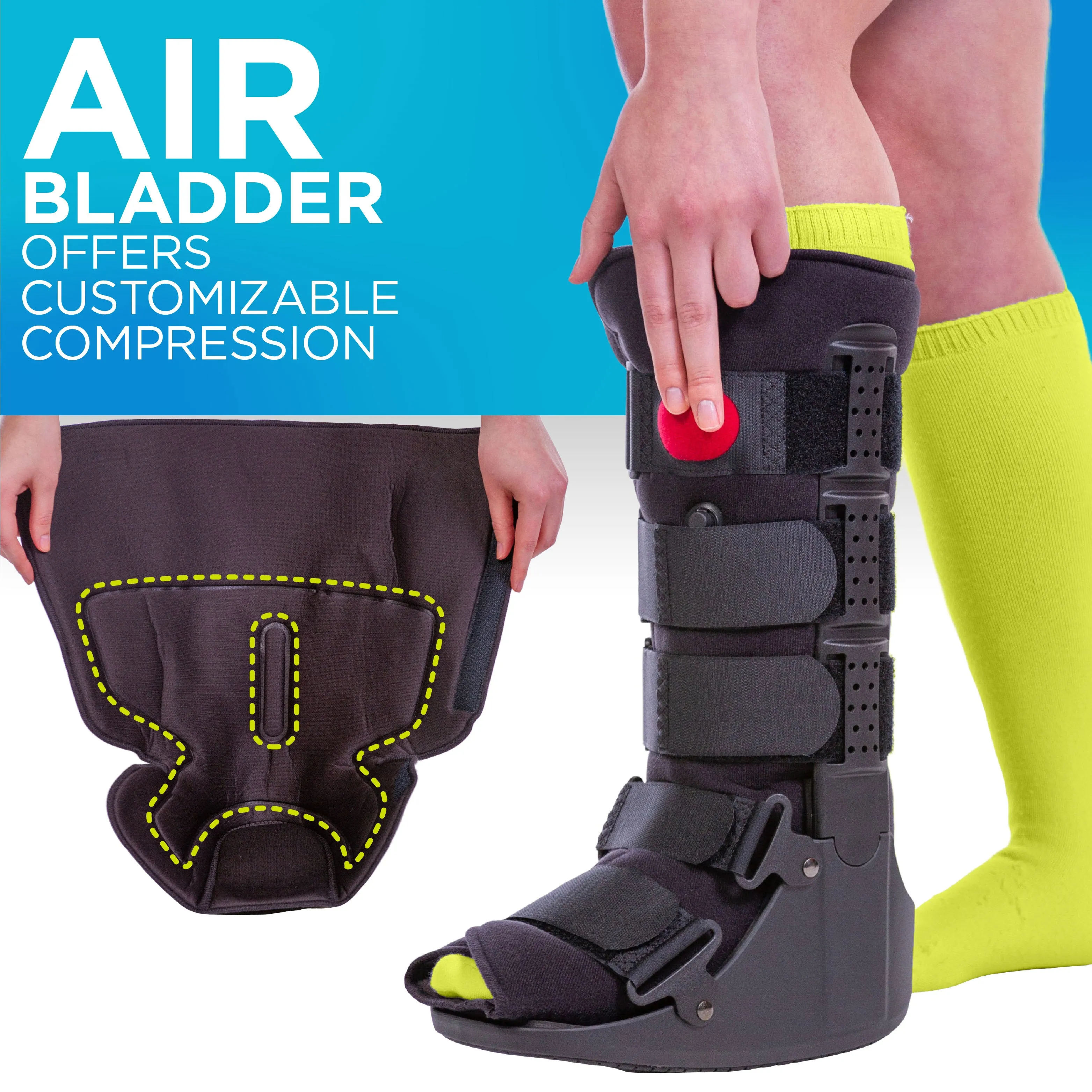 Tall Pneumatic Walking Boot | Orthopedic CAM Air Walker Cast for Broken Foot & Sprained Ankle