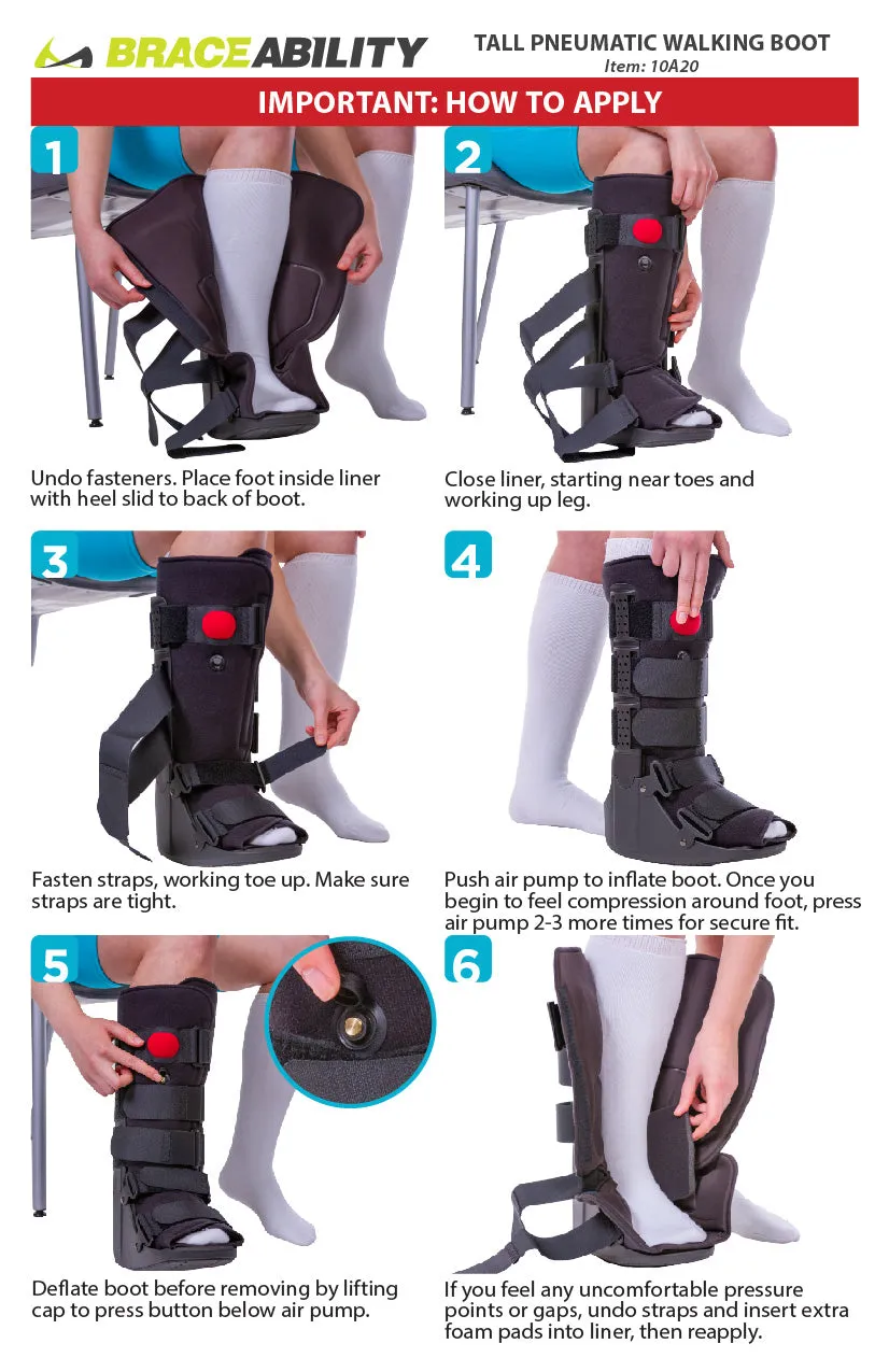 Tall Pneumatic Walking Boot | Orthopedic CAM Air Walker Cast for Broken Foot & Sprained Ankle