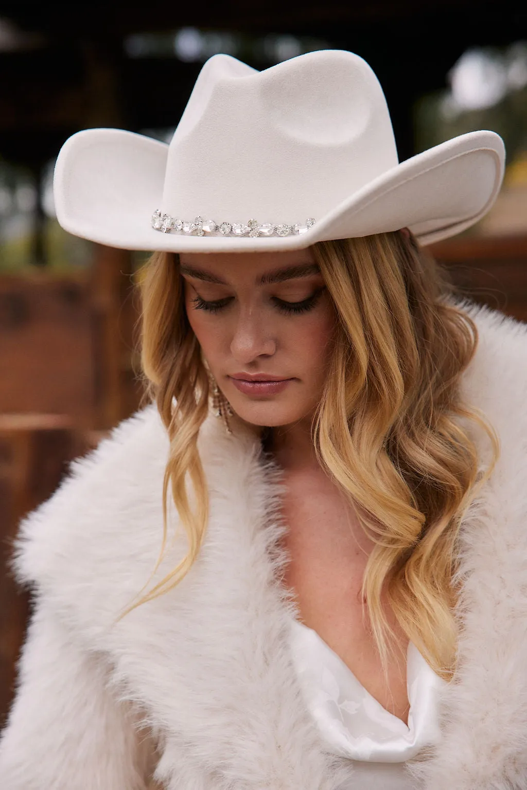 Tennessee Ivory Cowboy Hat with Rhinestone Band