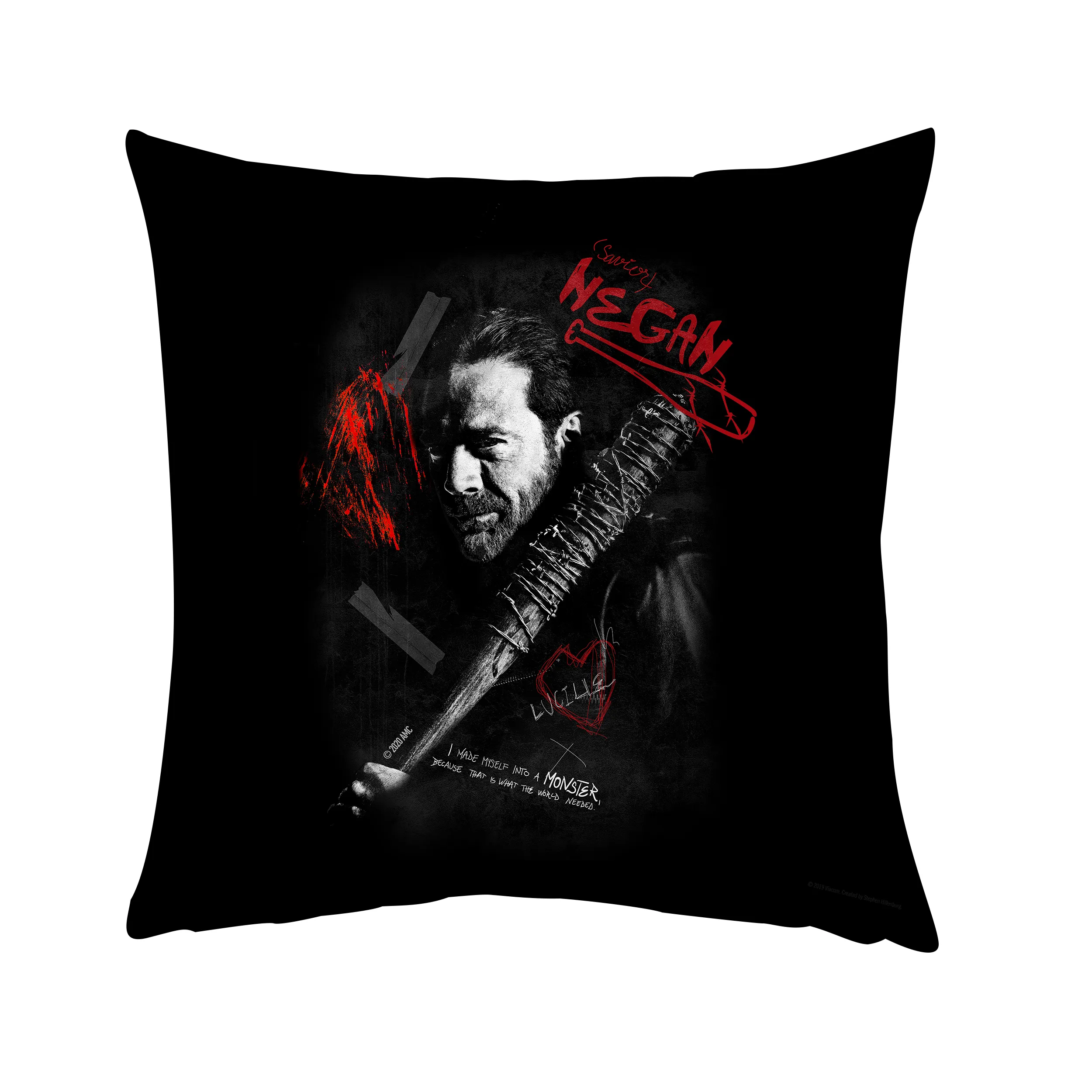 The Walking Dead Negan Graffiti Throw Pillow