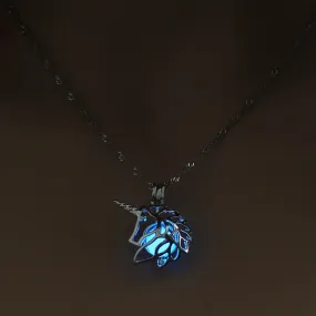 Unicorn Glow in the Dark Pendant - Blue